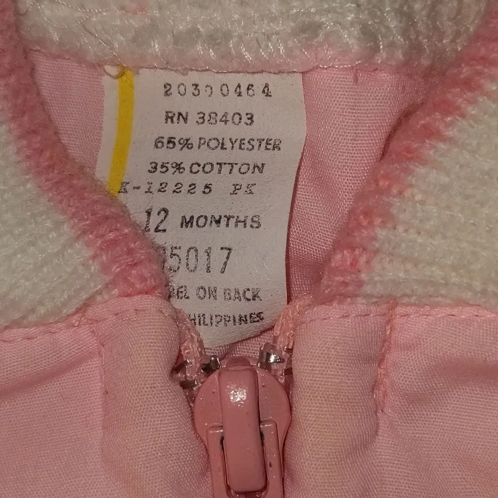 Vintage 3 piece kawaii‎ knit bunny outfit size 12 months